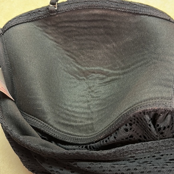 Merona 2-Piece Black Swim Dress Open Midline Laser Cut Top w/Ruched Full Bottom - Picture 7 of 10